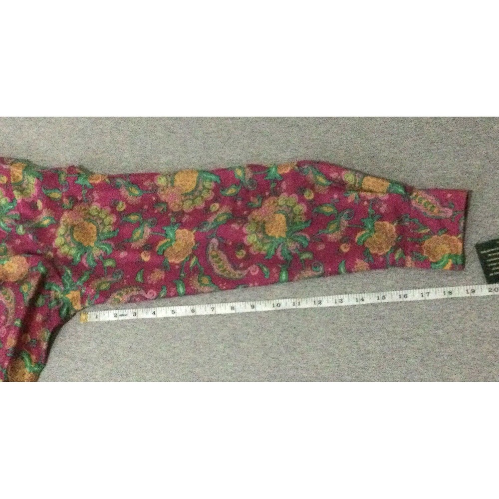 Ralph Lauren Paisley Pattern Silk Long Sleeves Shirt Sz 1X Vtg - Picture 11 of 11